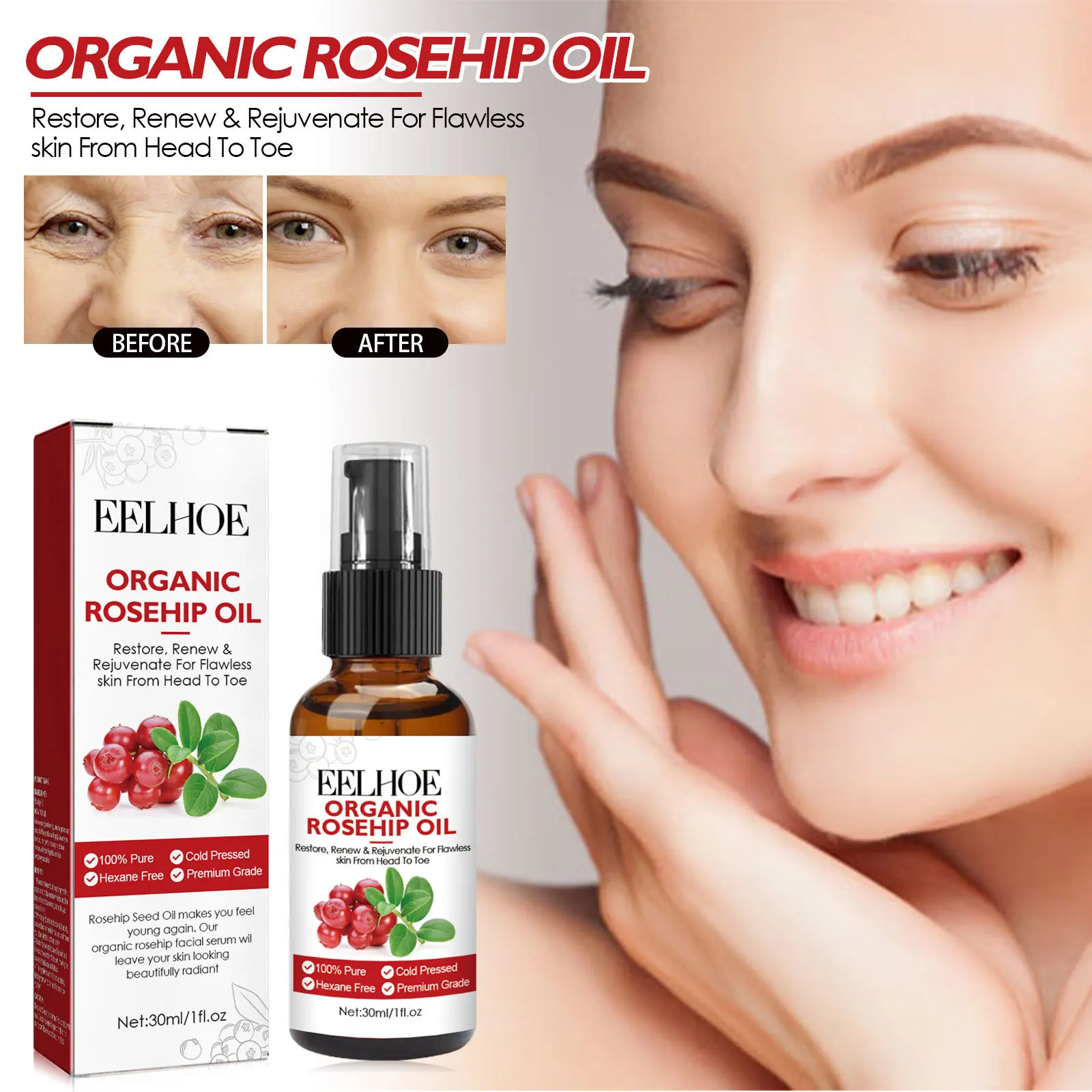 30 مللي زيت ثمر الورد مصل الوج - مراجعة Face Oil Rosehip وسعره